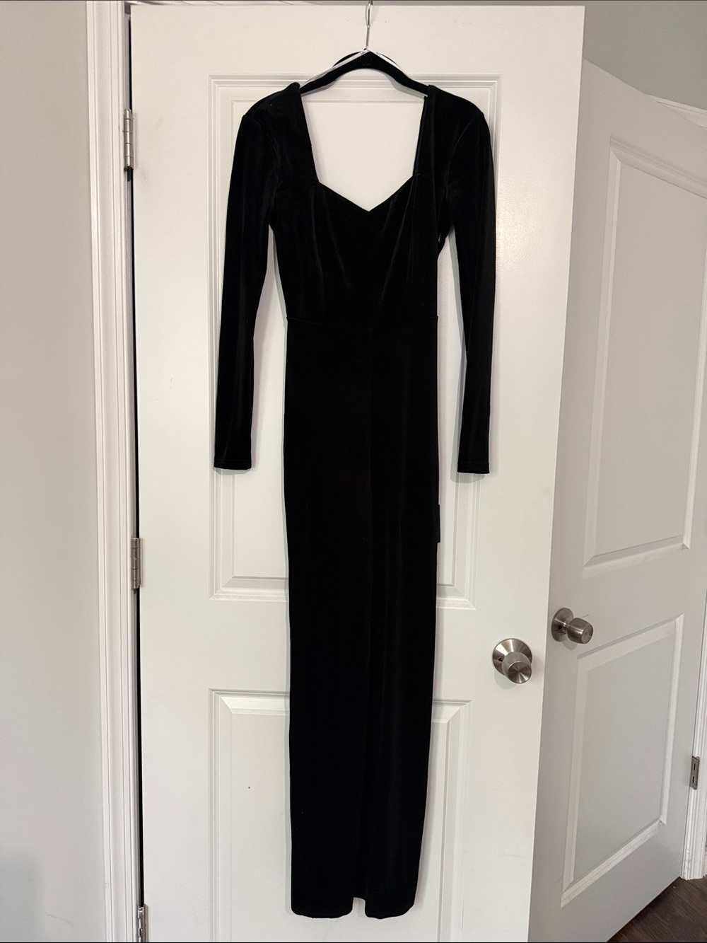Lulus Instant Stunner Black Velvet Backless Jumpsuit